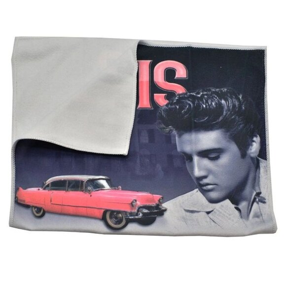 New Elvis Presley Pink Cadillac 24" Kitchen Dish Towel The King Guitar Photo NIP - Picture 2 of 3